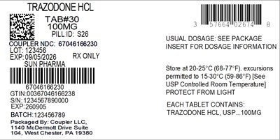 Label (57664 026 74 Trazodone HCl 100mg 67046 1662 30)